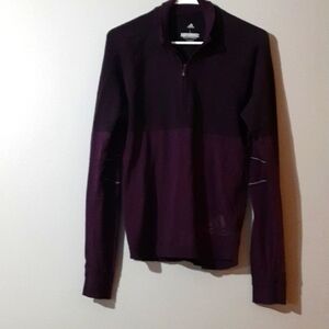 Adidas Women's Climaheat Sweater PullOver Mid Zip Long Sleeve Size Large Running